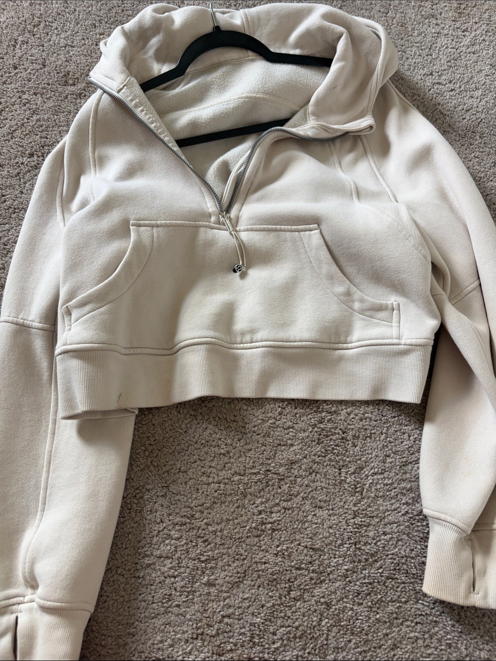 lululemon athletica Cropped Half-Zip Hoodie - Cream